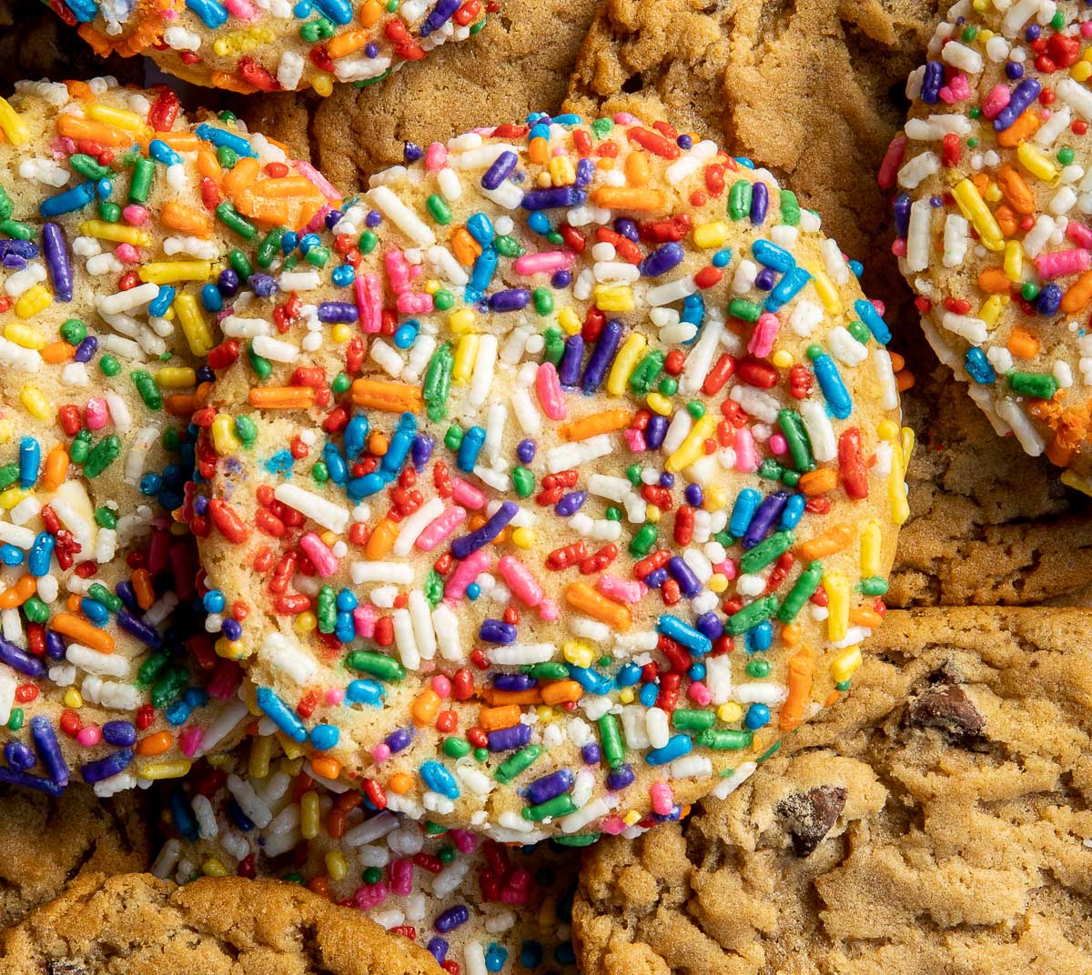 Picture of a bunch of Birthday cake cookie and Original chocolate chip cookie