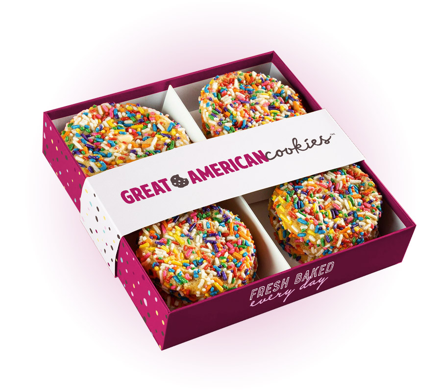 Picture of a box of a dozen birthday cake cookies