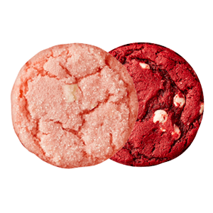 Red Velvet & Strawberry Crinkle Cookies