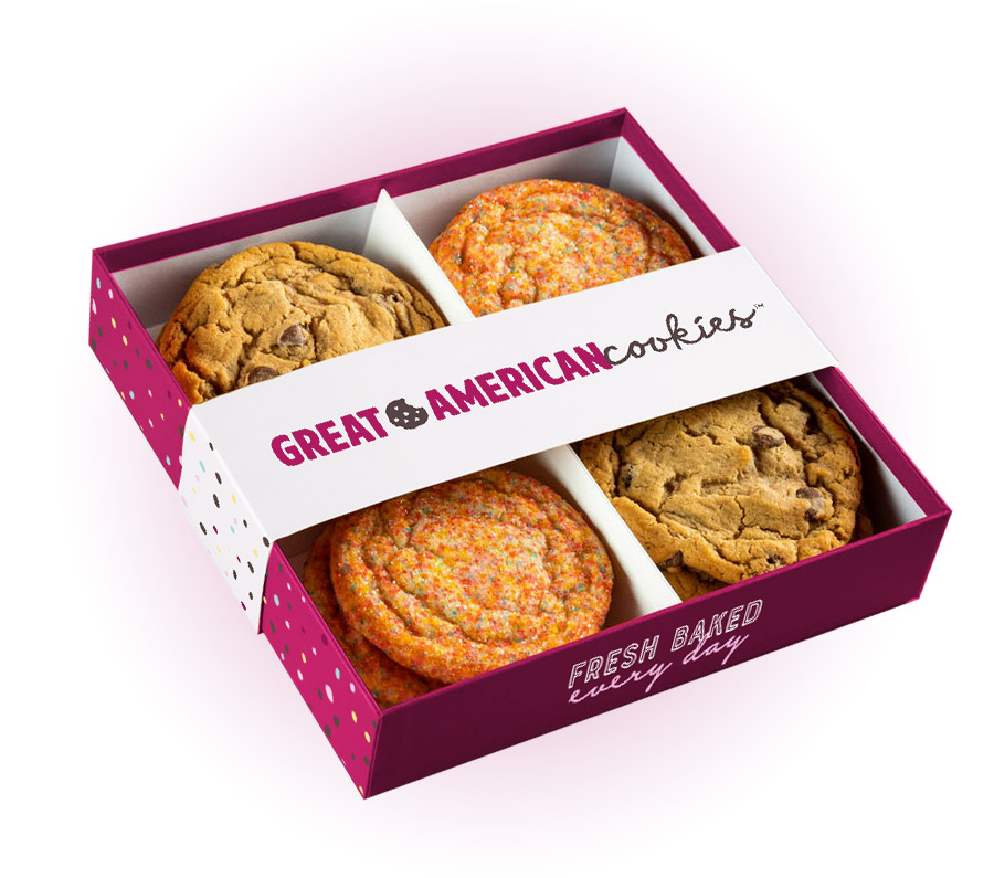 Picture of a box of a dozen original chocolate chip and sugar cookies